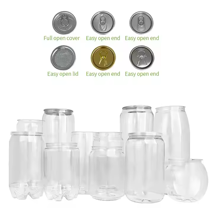 250ml Transparent PET Plastic Beverage Bottles with Screw-On Cap